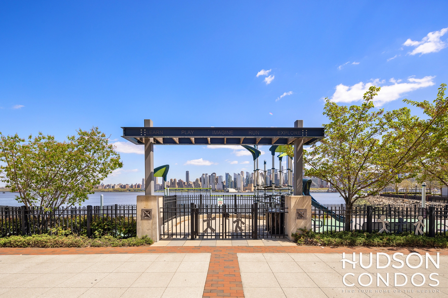 weehawken waterfront entrance next to the avora